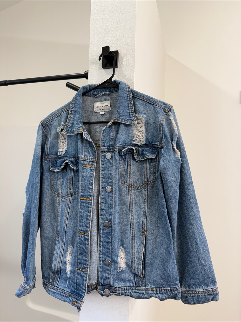 Blank NYC Light Blue Distressed Denim Jacket